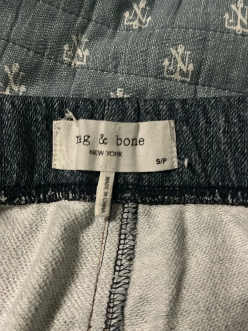rag & bone Light Blue Distressed Denim Jogger Pants